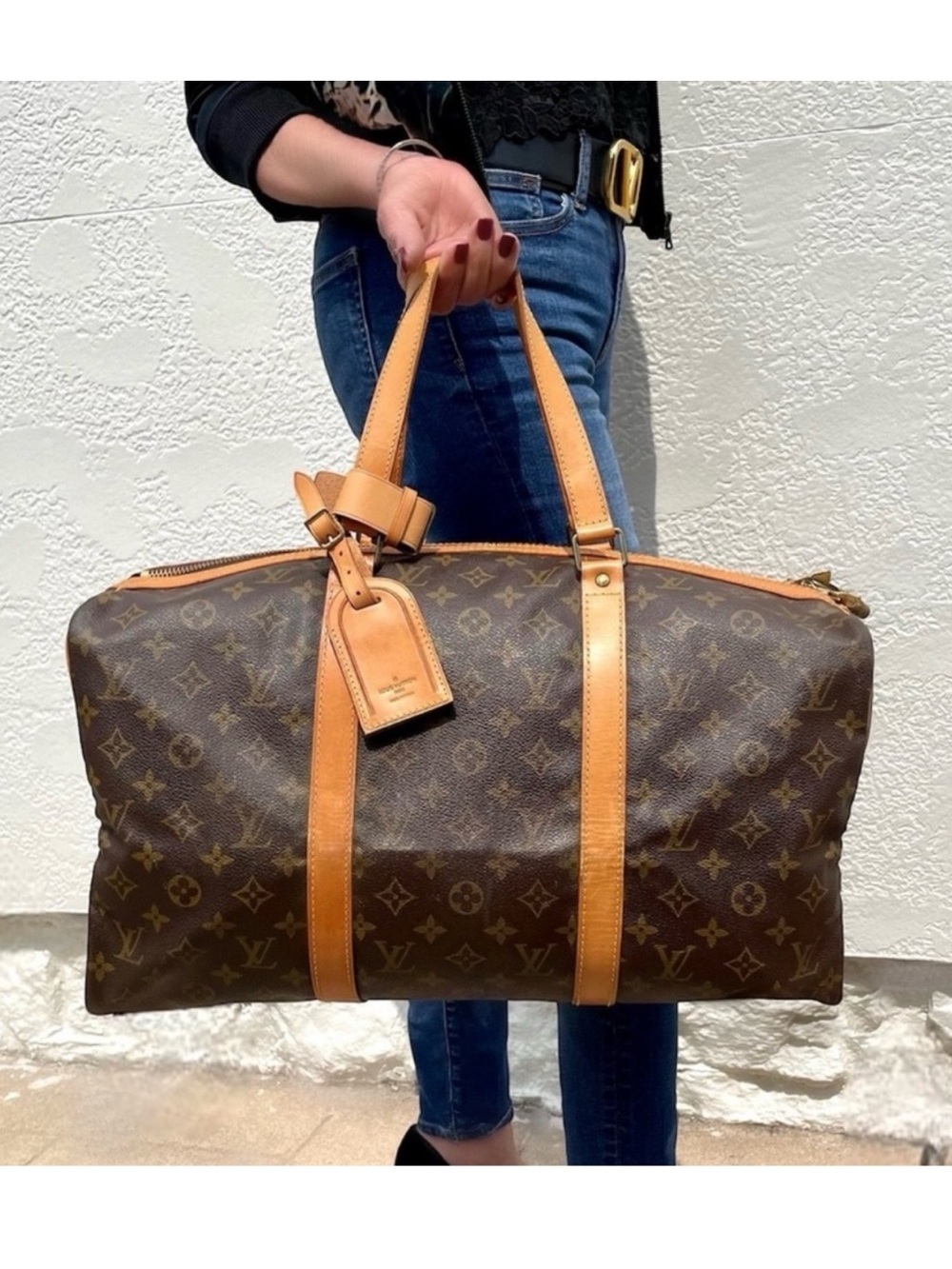 Authentic Louis Vuitton sac souple 45 monogram travel unisex weekend bag